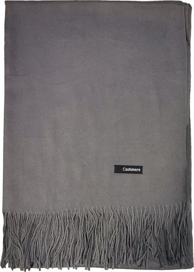 B Brand Cashmere langwerpige Sjaal/Omslagdoek zeer zacht en comfrotabel Grijs