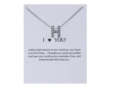 Akyol - Ketting met letter - letter H - Zilverkleurig ketting - letter H ketting - letter ketting - vrienden - ketting - Geschenk - Cadeau – verjaardag - Liefde – Vriendschap – 25 cm