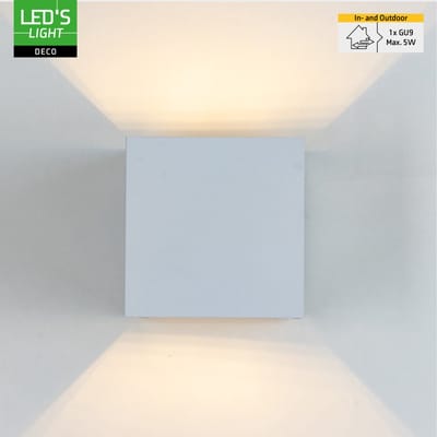 LED’S LIGHT DECO Buitenlamp zonder Lichtbron - Verstelbare Kappen - 1x G9 Fitting - Waterdicht IP65 Wandarmatuur - Tuinverlichting Gevel - Voor Binnen en Buiten - Wit
