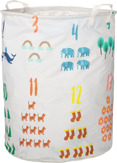 Educatieve Opbergmand kinderkamer speelgoed - Leren Tellen - Opbergmand met handgrepen - Wasmand voor Kinderkamer of Babykamer - Canvas - Opbergzak Speelgoed - Cadeau Kinder Kamer