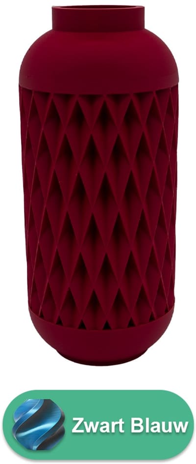 Zavira moderne vaas – Decoratieve vaas - Zwart / Blauw - 3d geprinte vaas – geschikt voor droogbloemen - 20CM