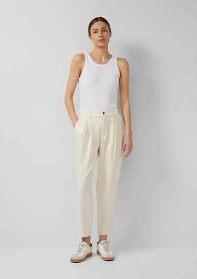 s.Oliver - female - Broek met wijde pijpen van glanzend satijn