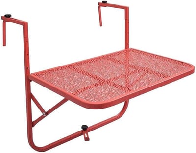 Opvouwbare wandtafel - Balkon tafel - Buiten zitten - Draaibare hanger - 60 x 40 cm - Rood