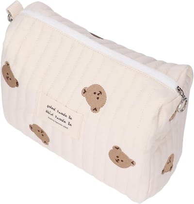Handige Luiertas Organizer voor onderweg - Kleine Wasbare Mini Tas met Rits voor Luiers, Nat Doekjes en Speelgoed, Schattige Berenprint