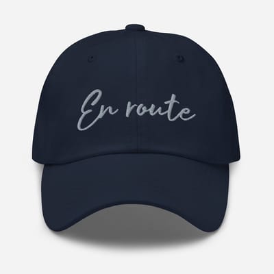 De2pktjes - En Route Geborduurde (voor en achter) Méhari pet - Marineblauw