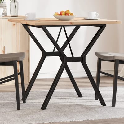 vidaXL - Eettafel - Y-frame - 80x80x75,5 - cm - massief - grenenhout - en - staal