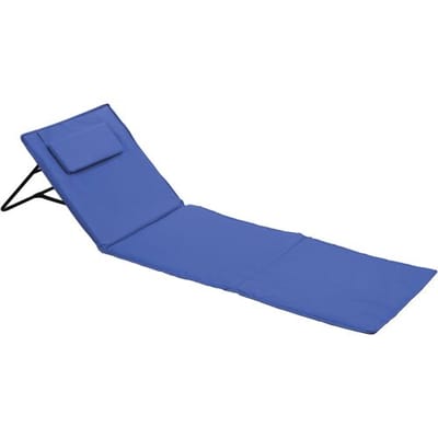 CRIVIT Strandmat met rugsteun 161 x 53 cm (Blauw)