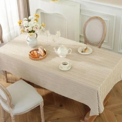 Bloemen Bureaubladhoes Rechthoekig Katoen Linnen Eettafelmat Salontafel Antislip Stofdicht Decoratief Geborstelde Snede Tafelkleed 90x90cm
