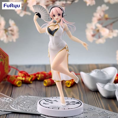 Furyu Super Sonico Trio-Try-iT PVC Statue White China Dress Ver. 21 cm Beeld