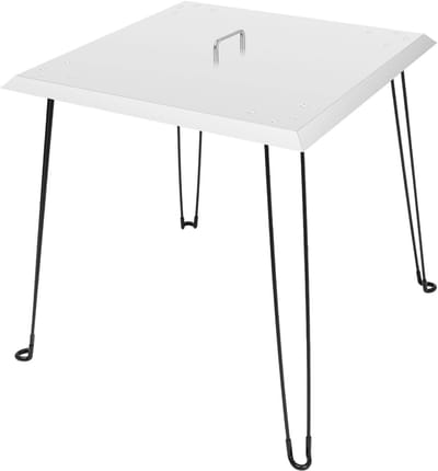 Deksel voor vuurschalen - Afdekking inklapbaar - Bescherming buitenhaard - Robuust roestvrij staal - 635 x 635 cm - Zilver