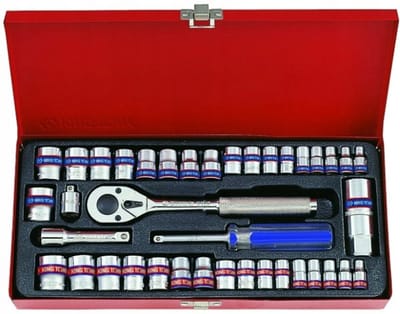 King Tony Doppelsleutelset 1/4"+3/8", 39 Delig, Metrisch & Inch