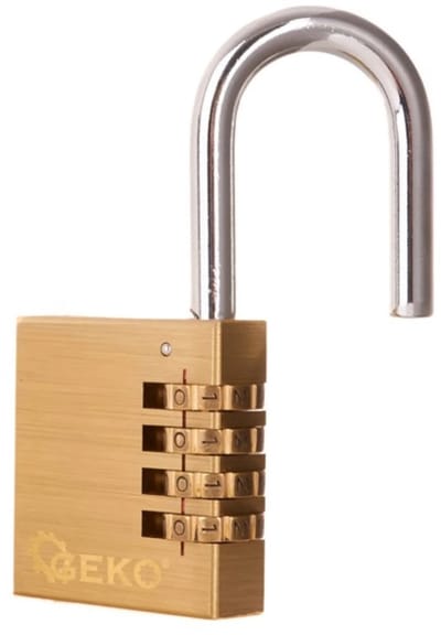 GEKO Messing hangslot - 4-cijferige combinatie - 50 mm - Weerbestendig