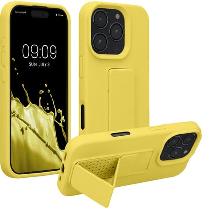 kwmobile back cover voor smartphone - geschikt voor Apple iPhone 16 Pro - 1x beschermhoesje van kunststof - In stralend geel