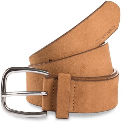 Tom Tailor - TTJESSICA suède riem met afgeronde gesp - Maat 75 - light cognac