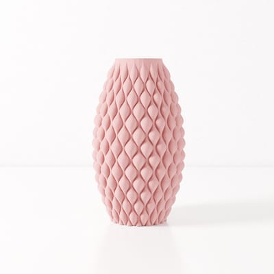 Fleuriek vaas AMELIA - Roze H30 cm - Slanke designvaas met reliëfpatroon - Moderne decoratie voor tafel of dressoir - Bolvormig patroon
