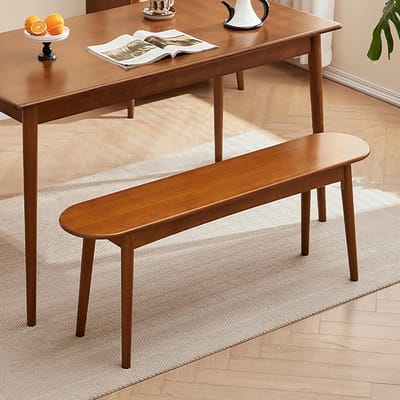 Houten Eetkamerbank - Bankje Voetenbank - Zitten Aan Tafel - Gladde Afwerking - 120 cm Lengte - Walnut