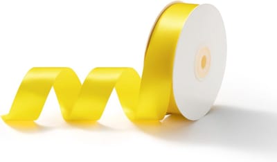 25mm x 23m Gele Satijnen Cadeaulint, Decoratief Lint voor Trouwen, Cadeauverpakking en Creatieve Projecten
