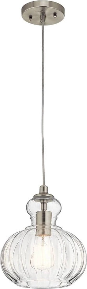 Landelijke Hanglamp - Steady Lighting - Glas - Landelijk - E27 - L: 22.3cm - Voor Binnen - Woonkamer - Eetkamer - Zilver