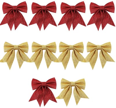 Dailygoods- Cadeaustrikken 10 stuks - Kerststrikken - Strikken voor cadeauverpakking - Knutselen - Decoratie - 12 x 15 cm