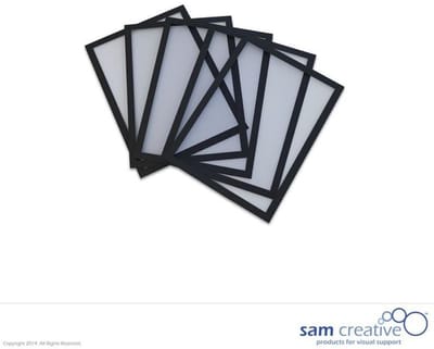 Sam Creative Whiteboard Magneten - Magneetvenster - Insteekhoezen - A5 - Zwart - 5 stuks