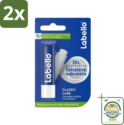 Labello - Classic Care - Lippenbalsem - Voedend & Beschermend - 5.5 ml - Voordeelverpakking - 2 stuks - Hydratatie - Bescherming