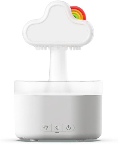 Rainbow Cloud Raindrop Aroma Diffuser Grote Mist Huishoudelijke Luchtbevochtiger - Wit