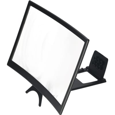 Agrandisseur d'écran de téléphone 12 pouces Amplificateur d'écran incurvé 3D pour agrandisseur d'écran pliable pour téléphone portable Type 1 noir