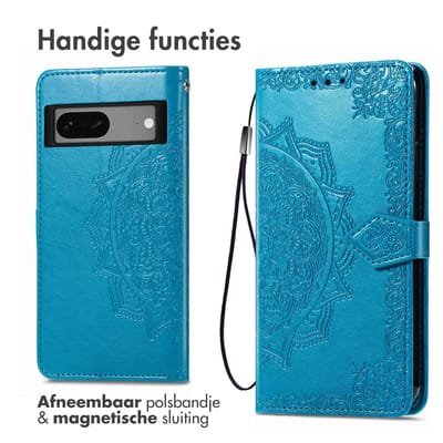 imoshion Hoesje - Geschikt voor Google Pixel 7 - Mandala Bookcase - Turquoise