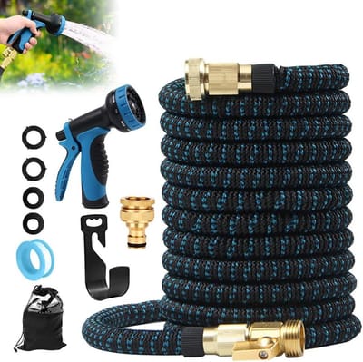 Flexibele Tuinslang - Rekbare Waterslang - Tuin Water Geven - Knikvrij en Lichtgewicht - 30 Meter - Blauw