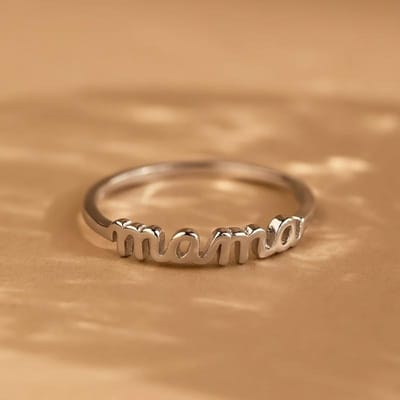 Huitan Eenvoudig Ontwerp  mama  Ring voor Vrouwen Moederdag Cadeau Mode Goudkleur/Koperkleur Dagelijkse Slijtage Veelzijdige Band Sieraden 8 brown