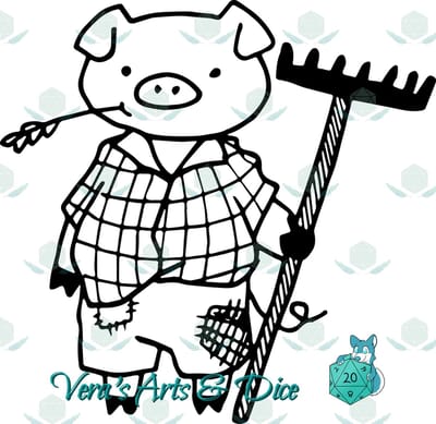 Varken Boer Sticker - Dieren in het Dagelijks Leven | Vera's Arts & Dice | Schattige Stickers - Handgemaakte Stickers - Journaling - Bullet Journal - Scrapbooking - Leuke Stickers - Laptop Sticker - Telefoon Sticker | Varken Big Pig