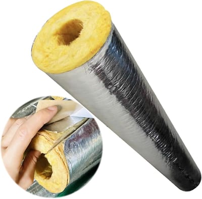 Isolatiepijp - Glaswol buis - Leiding isoleren - Aluminiumfolie buitenlaag - 27-273mm - Grijs