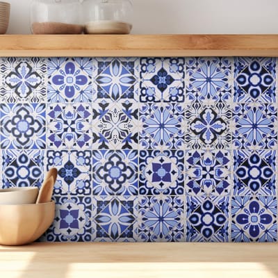 Dailygoods- Tegelstickers Vintage - Zelfklevende Muurstickers - Keuken/Badkamer - Waterdicht/PVC - 24 Stuks - 15x15 cm