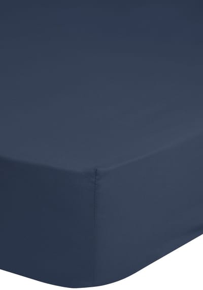 HIP hoeslaken effen kleur - 1 persoons 90x200 cm - Donkerblauw - 100% Katoen satijn