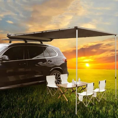 Autoluifel - Camper luifel Zonnescherm - Kamperen en Reizen - Waterdicht en UV-bestendig - 180 x 250 cm - Zwart