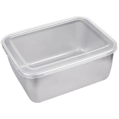 RVS Koelkast Voedsel Conserveringsdoos Fruit Bento Vlees Luchtdichte Opslagdoos Keuken Opslagcontainer Voedsel Opslag zilver