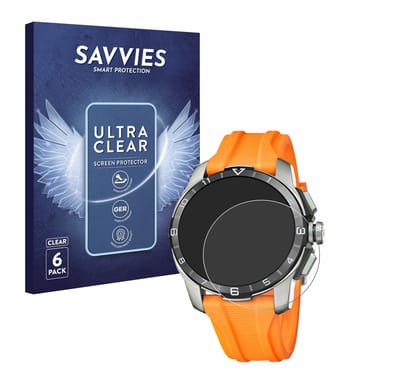 Savvies - Screenprotector voor Festina Connected D (44 mm) - Folie Beschermfolie transparant 6 Stuks