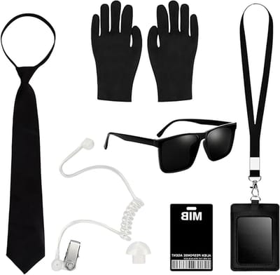 Veiligheidsagent Kostuum Set met Accessoires, Verkleden voor Carnaval en Cosplay Feesten, Geschikt voor Mannen en Vrouwen