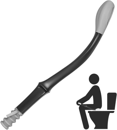 Dailygoods- Toilethulpgereedschap 15 Inch - Onderste Wisser - Ergonomisch Ontwerp - Stevige Kunststof Handgreep - Siliconen Veegkop - Hygiënisch Gebruik - Toiletwisser