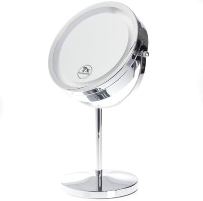 Verlichte make-upspiegel met ledverlichting – 7 inch, 7x vergroting, dubbelzijdig, batterij-aangedreven