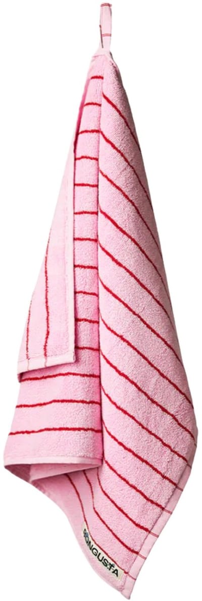 Bongusta - Naram Collectie - Strandlaken - Grote badhanddoek - kleur Baby pink & Ski Patrol (Roze & Rood)