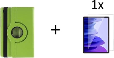 Draaibaar Hoesje - Rotation Tabletcase - Multi stand Case Geschikt voor: Samsung Galaxy Tab A7 10.4 Inch (2020) T500/T505 - Groen + 1x screenprotector
