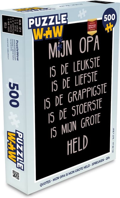 Puzzel Quotes - Mijn opa is mijn grote held - Spreuken - Opa - Legpuzzel - Puzzel 500 stukjes
