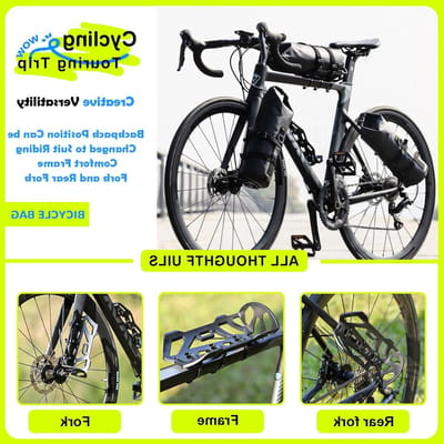 Waterdichte Fietstas voor Voorwiel, 4.5 L, 2 Stuks, Multifunctionele Roller Bag voor MTB en Fietsen