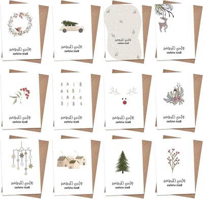 Kerstkaarten met Enveloppen Set - Unieke Ontwerpen voor een Feestelijke Groet