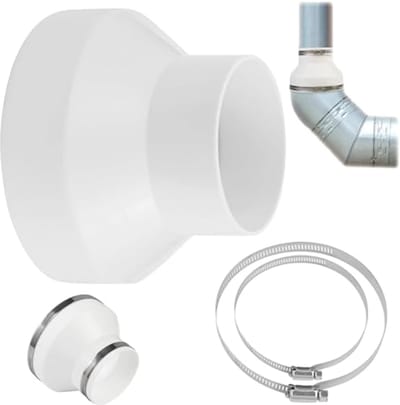 Verloopadapter voor Ronde Buizen - 150 mm naar 100 mm met Roestvrijstalen Slangklemmen