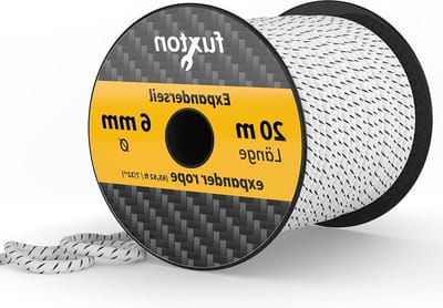 Elastisch Touw 6 mm 20 m Zwart-Wit - Ideaal voor Tenten, Trampolines en Camping