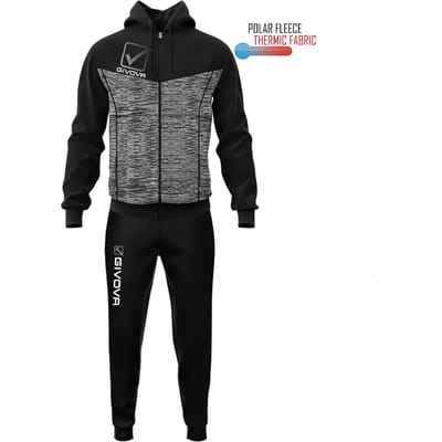 Tuta visa melange con cappuccio polarfleece