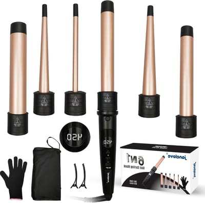 Haar Krulijzer Set - Krultang 6-in-1 - Stijlvol Haar Maken - Verwisselbare Opzetstukken - 10 x 23 x 23 cm