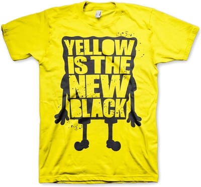 SpongeBob SquarePants Heren Tshirt -S- Yellow Is The New Black Geel